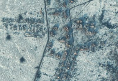 Satellite images show devastation to Russian-controlled mining town