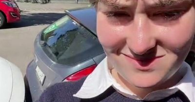 Woman livid after discovering car parked millimetres behind hers when trying to move it