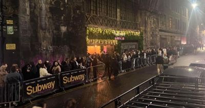 Edinburgh partygoers brave wild conditions to wait in gigantic nightclub queue