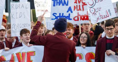 "We have to keep fighting": Downpatrick group protest school merger at Department of Education