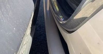 Woman rages after finding car parked millimetres behind hers when trying to move