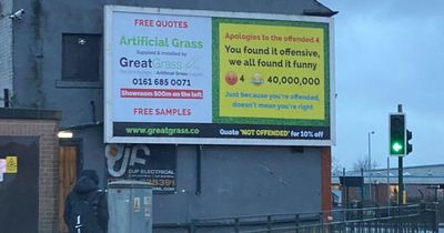 'World's gone bonkers': People react after firm forced to take down billboard due to FOUR complaints poke fun at 'offended' in new advert
