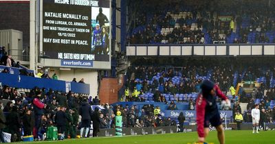 Natalie McNally tribute at Everton Premier League game