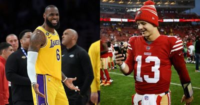 NBA icon LeBron James reacts as Brock Purdy leads San Francisco 49ers to NFL playoffs win