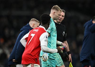 Tottenham fan appears to kick Aaron Ramsdale after Arsenal win north London derby