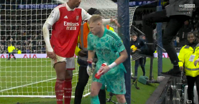 Arsenal's Aaron Ramsdale kicked by Tottenham fan as North London derby ends in chaos
