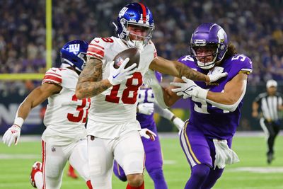 How did Isaiah Hodgins come to star for Giants in win over Vikings?