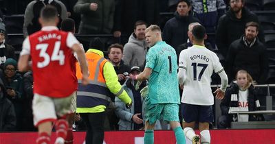 New footage emerges of Tottenham fan kicking Aaron Ramsdale after Arsenal keeper celebrates