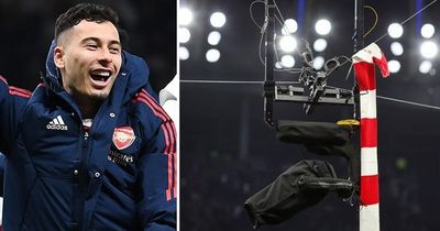 Gabriel Martinelli threw Arsenal scarf on Tottenham's spidercam in Gunners celebrations