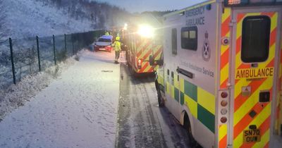 Car flips on Midlothian road after woman drives in icy conditions