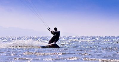 Ayrshire beach coastal cafe and water sports centre close to finish line