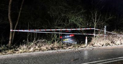 Carnage on 'ice rink' road as cars skid out of control and narrowly miss landing in river