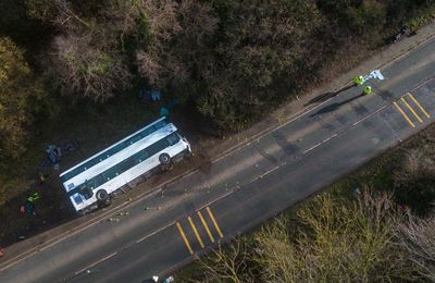 More than 50 injured after double-decker bus overturns on icy road in Somerset