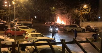 Thugs torch motor outside Scots flat block as residents left terrified by attack