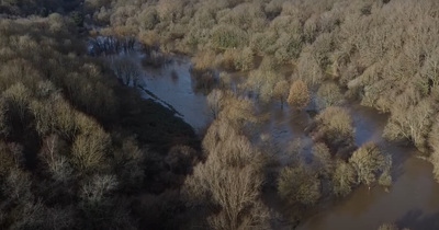 Dramatic drone footage of a Conham River Park flooding as temperatures plunge in Bristol