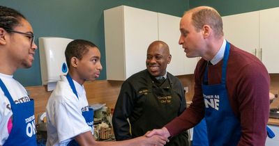 William pitches in with cooking at charity trying to crack cycle of gang violence