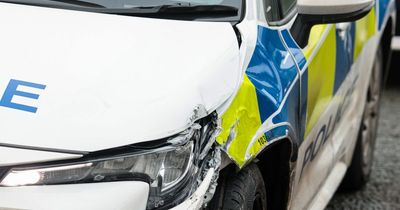 Police car involved in crash in Whitefield at town's busiest junction