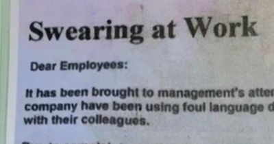 People in hysterics over peculiar note asking employees not to swear in the workplace