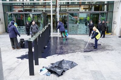 Extinction Rebellion throw black paint over Michael Gove’s London office