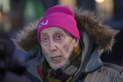 Poet Michael Rosen marches with nurses out of ‘gratitude’ after his Covid coma