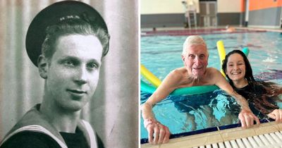 WW2 veteran, 97, traumatised by sub sinking swims for first time in 80 YEARS