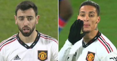 Antony and Bruno Fernandes in angry Man Utd bust-up as £85m man glares at captain