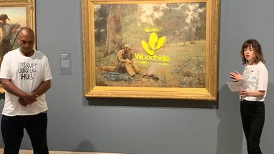 Iconic Frederick McCubbin painting defaced in Woodside protest at Art Gallery of WA