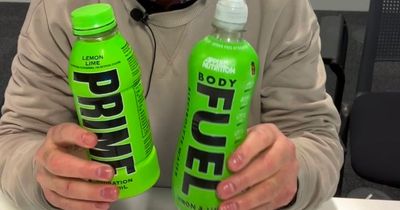 KSI and Logan Paul's Prime tested versus B&M's Body Fuel dupe