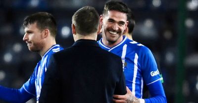 Beaming Kyle Lafferty reunites with Rangers pals as Beale and Morelos stop for post match embrace