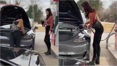 Woman Sure Tesla Model 3 Runs On Gas, Is Determined To Fill It Up