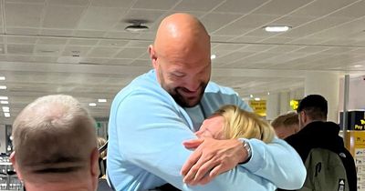 Tyson Fury touches down at Manchester Airport after family holiday to Tenerife