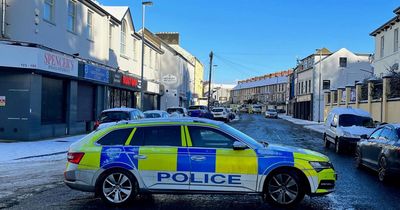 Spencer Road Derry: Emergency services at scene after car strikes front of building