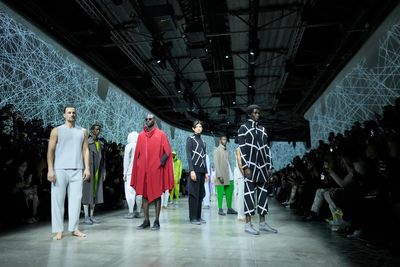 Dance, geometry merge at Paris menswear week