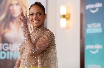 Jennifer Lopez makes stunning appearance in sheer dress at Shotgun Wedding premiere