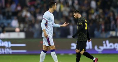 'Look at his face!' - Fans say the same thing about Cristiano Ronaldo and Lionel Messi pre-match meeting