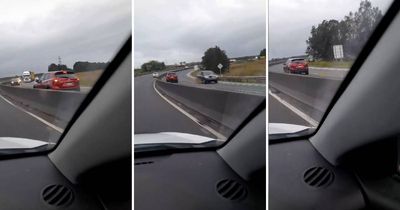 WATCH: Motorists left speechless as driver travels in wrong direction on highway