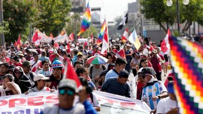 Thousands of anti-government protesters take to streets of Peru's capital