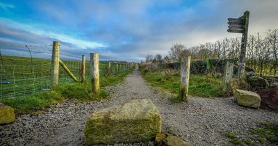 The hilltop trail in Greater Manchester with stunning views on a clear winter’s day