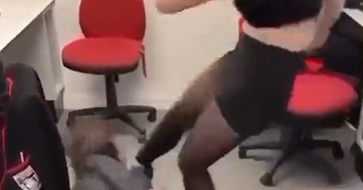 Sickening footage shows girl kicked in the head by pupil in classroom at Scots school
