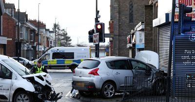 Early morning crash sees car stuck in Wallsend shopfront with two taken to hospital