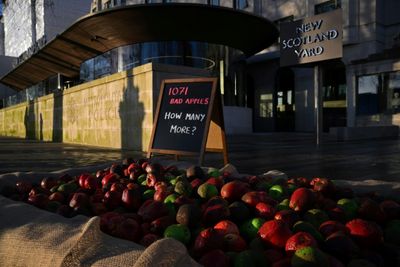 Under-fire London police face 'rotten apple' protest