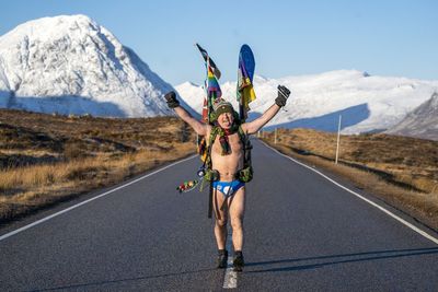 Famed fundraiser Speedo Mick braves freezing temperatures as part of latest trek