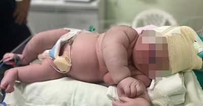Mum gives birth to giant baby measuring 2ft tall and weighing a whopping 16lbs