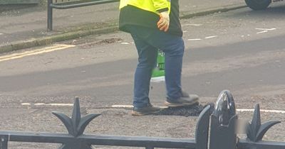 Glasgow woman spots worker using 'quick fix' for pothole and feels council is 'throwing money' away