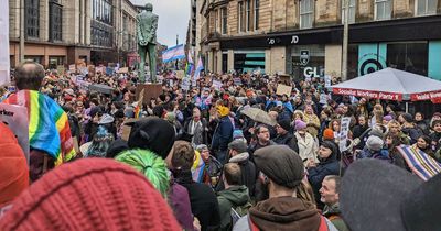 Huge turnout at Buchanan Street as protesters rally against blocking of Scots gender recognition bill