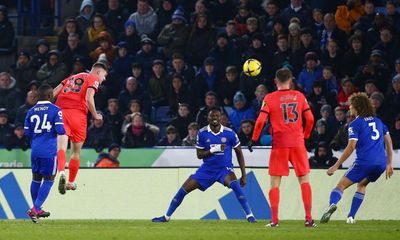 Evan Ferguson’s late header rescues point for Brighton at Leicester