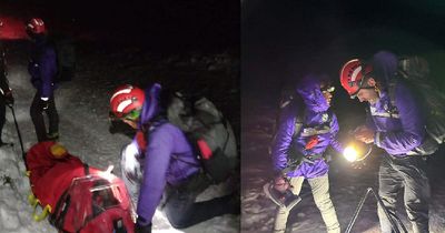 Injured walker rescued from Scots hill in strong winds and ice amid multi-agency response