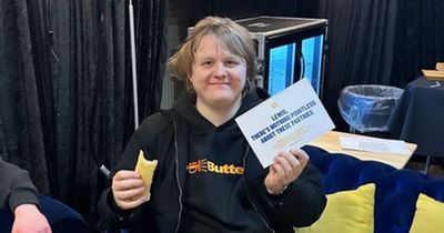 Lewis Capaldi's delight as he tucks into Greggs sausage roll feast at Newcastle gig