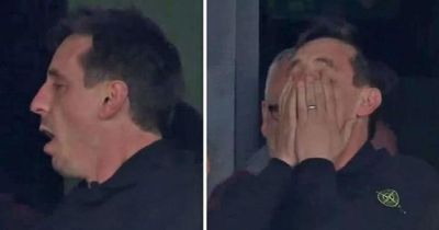 Arsenal fans love Gary Neville's reaction to Eddie Nketiah goal in major Manchester United win