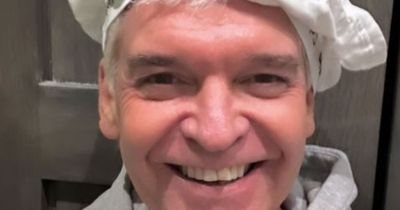 Phillip Schofield poses with boxers on his head after Holly Willoughby's heartfelt plea